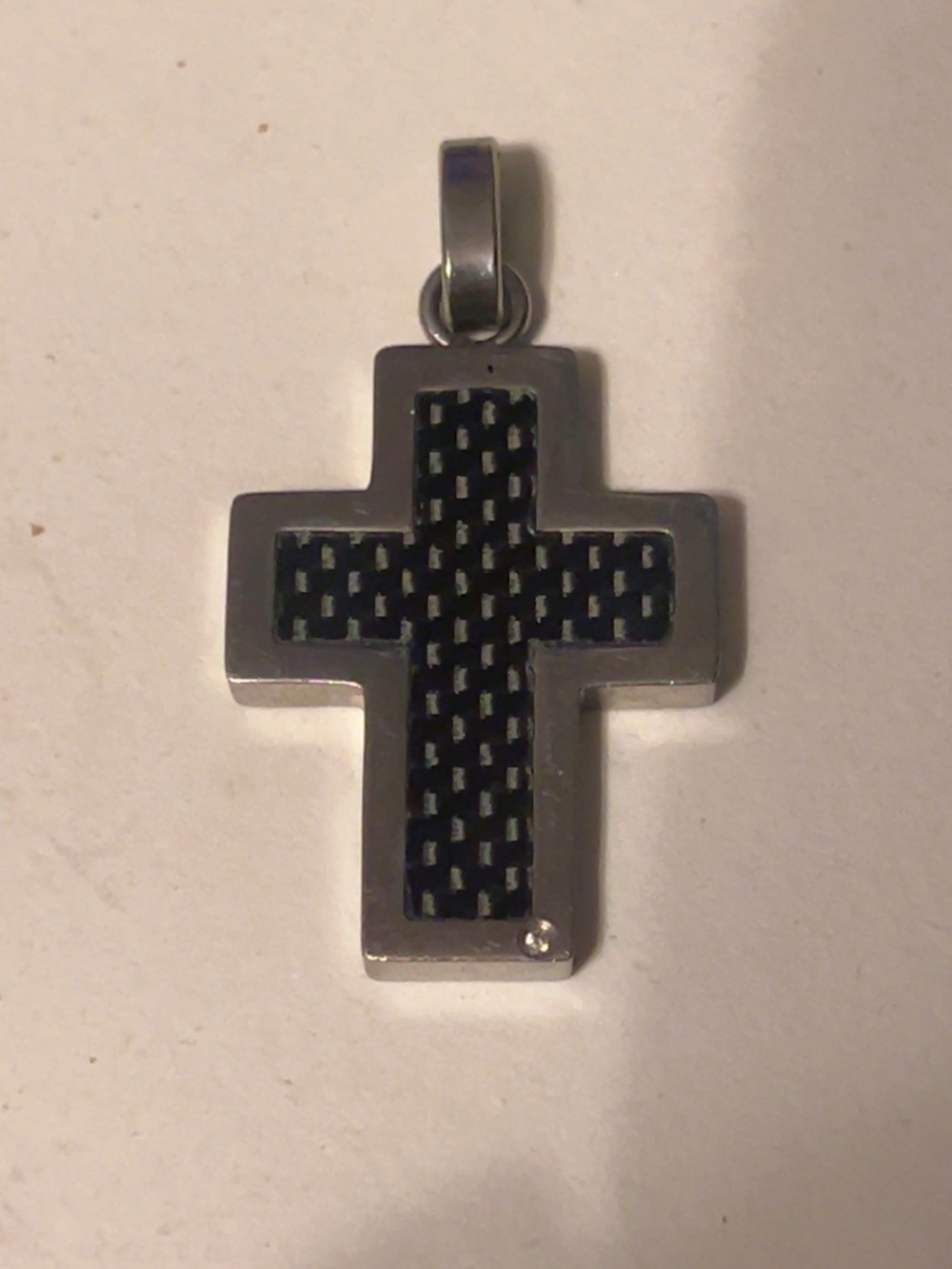 Black and Silver Cross Pendant - Unbranded Stainless Steel